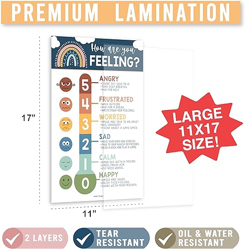 Miniatura 2 de Hadley Designs 8 Pósters de Rincón Calmante para Aula Imprescindibles para Maestros - Suministros para Rincón de Calma de 11x17, Tabla de