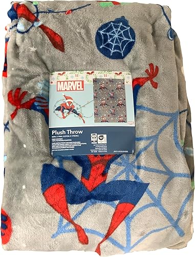 Disney - Mantas y mantas navideñas (gris, Spider-Man con sombrero de Papá Noel y luces de cadena, manta de 50 x 70 pulgadas) disponible en Yaxa El Salvador