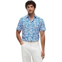 Tommy Hilfiger Uomo Camicia Papertouch Palm Shirt con Stampa Foglie di Palma