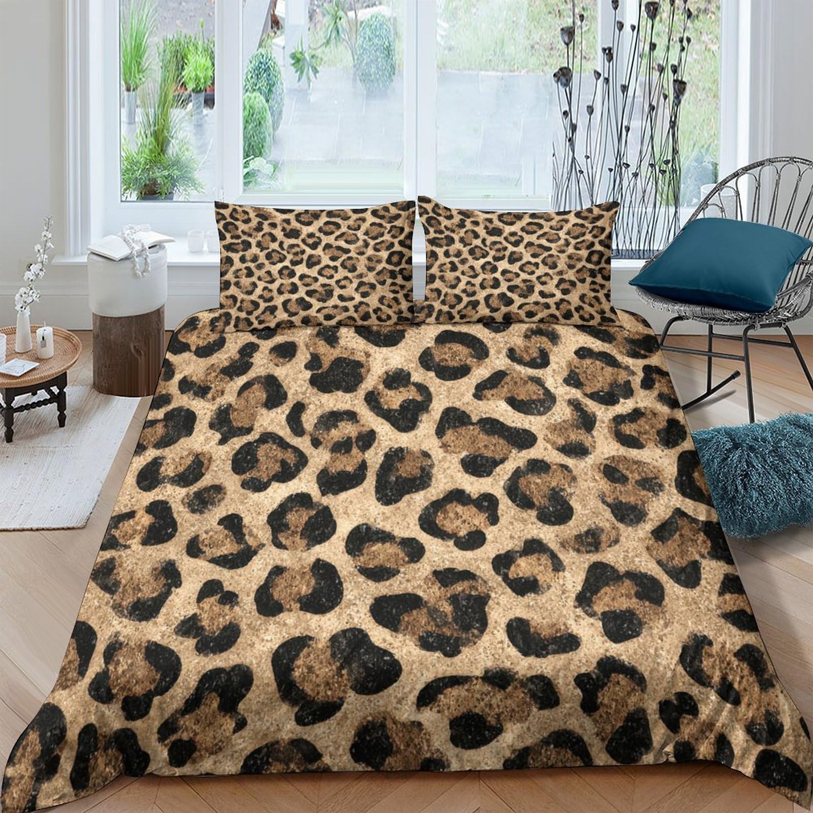 Ctjqhvkz Style-10 3D Printed Leopard Pattern Fitted Sheet Microfiber Soft Breathable Animal Skin Bed Cover For Bedroom Guest Room Decor Single（135X200cm）