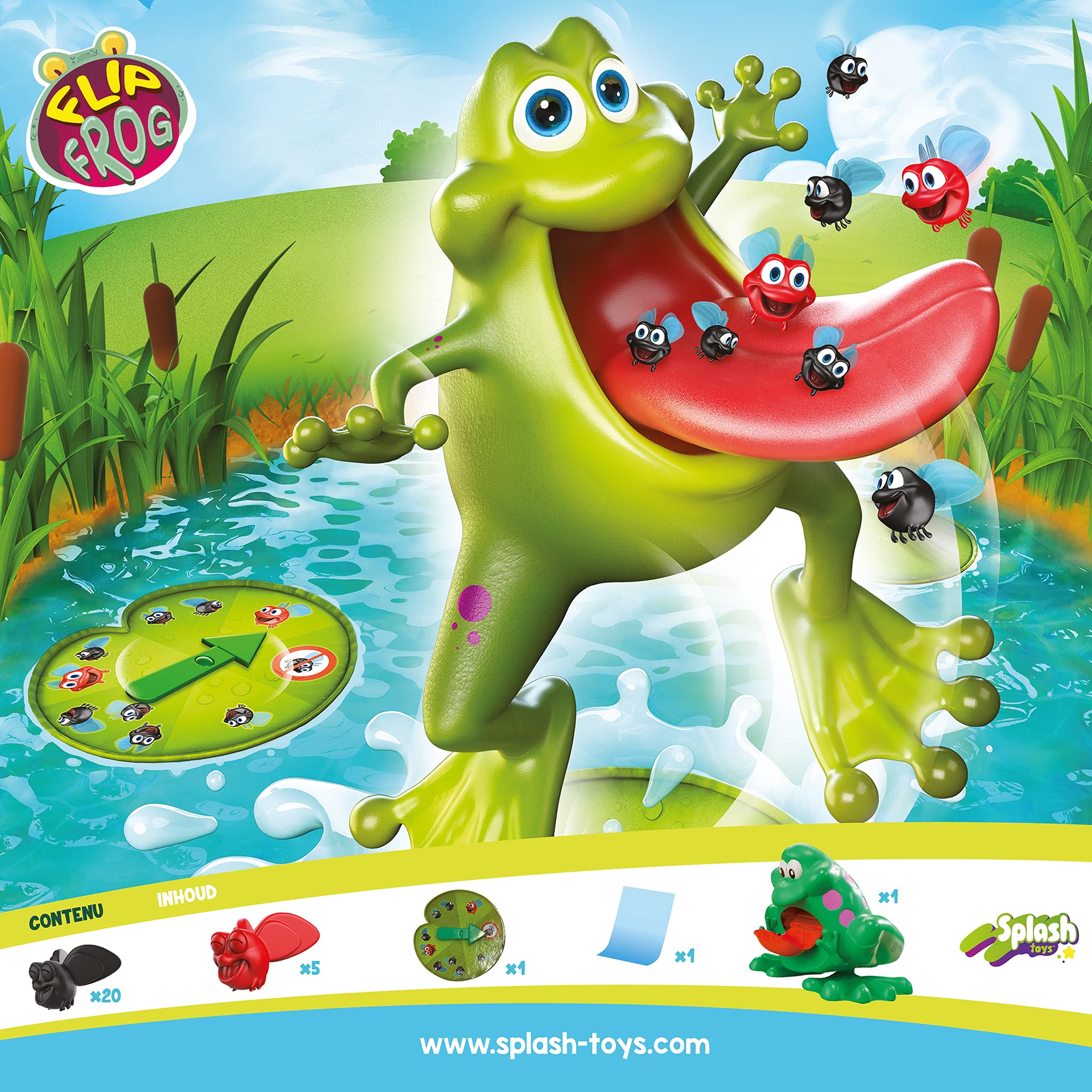 Splash Toys - Flip Frog - Gra planszowa dla dzieci - Daje Żabę - dla zabawnych chwil do dzielenia się między młodymi i starszymi - od 4 lat