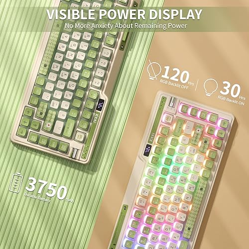 Miniatura 7 de Teclado mecánico K75 PRO RGB 75% de junta inalámbrica, triple modo BT 5.02.4GUSB-C 82 teclas teclado para juegos intercambiable en caliente con