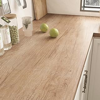 ReWallpaper Light Wood Contact Paper Peel and Stick Waterproof Natural Wood Wallpaper Removable Textured Oak Wooden Grain Vinyl Wrap for Cabinets Drawers Table Shelf Closet Furniture Decor 15.8inx10ft