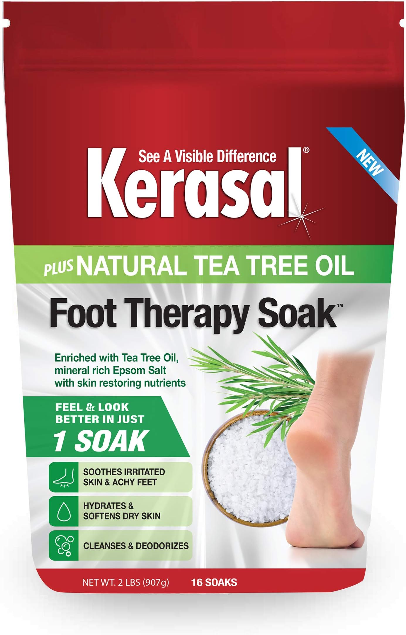 Kerasal Foot Therapy Soak, Foot Soak for Achy, Tired and Dry Feet, 2 lbs