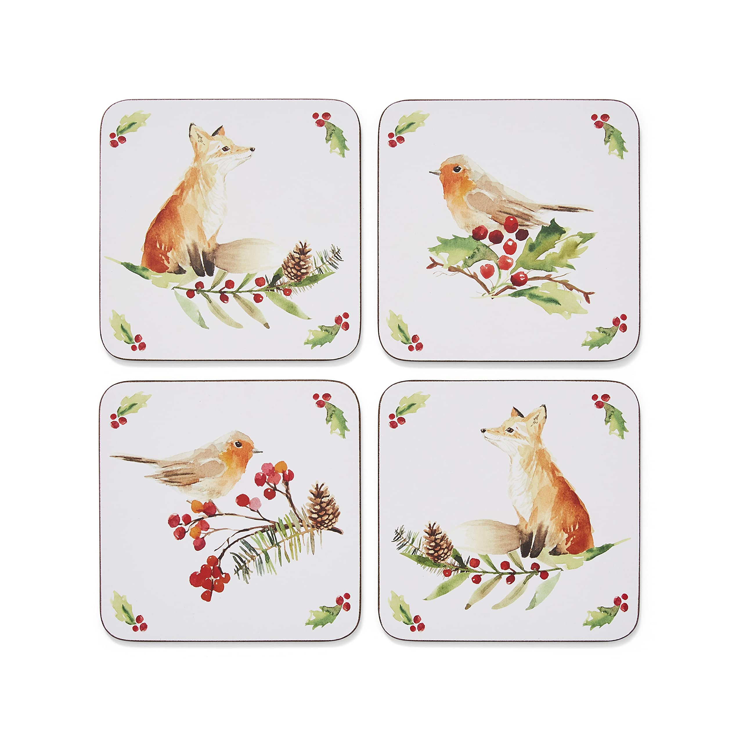 Cooksmart A Winter's Tale Pack of 4 Cork Drink Coasters