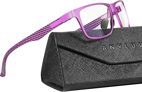 Miniatura 21 de ANYLUV Gafas de bloqueo de luz azul para hombre, gafas de juegos de computadora, ligeras, de metal Al-Mg, protección ocular antifatiga ocular