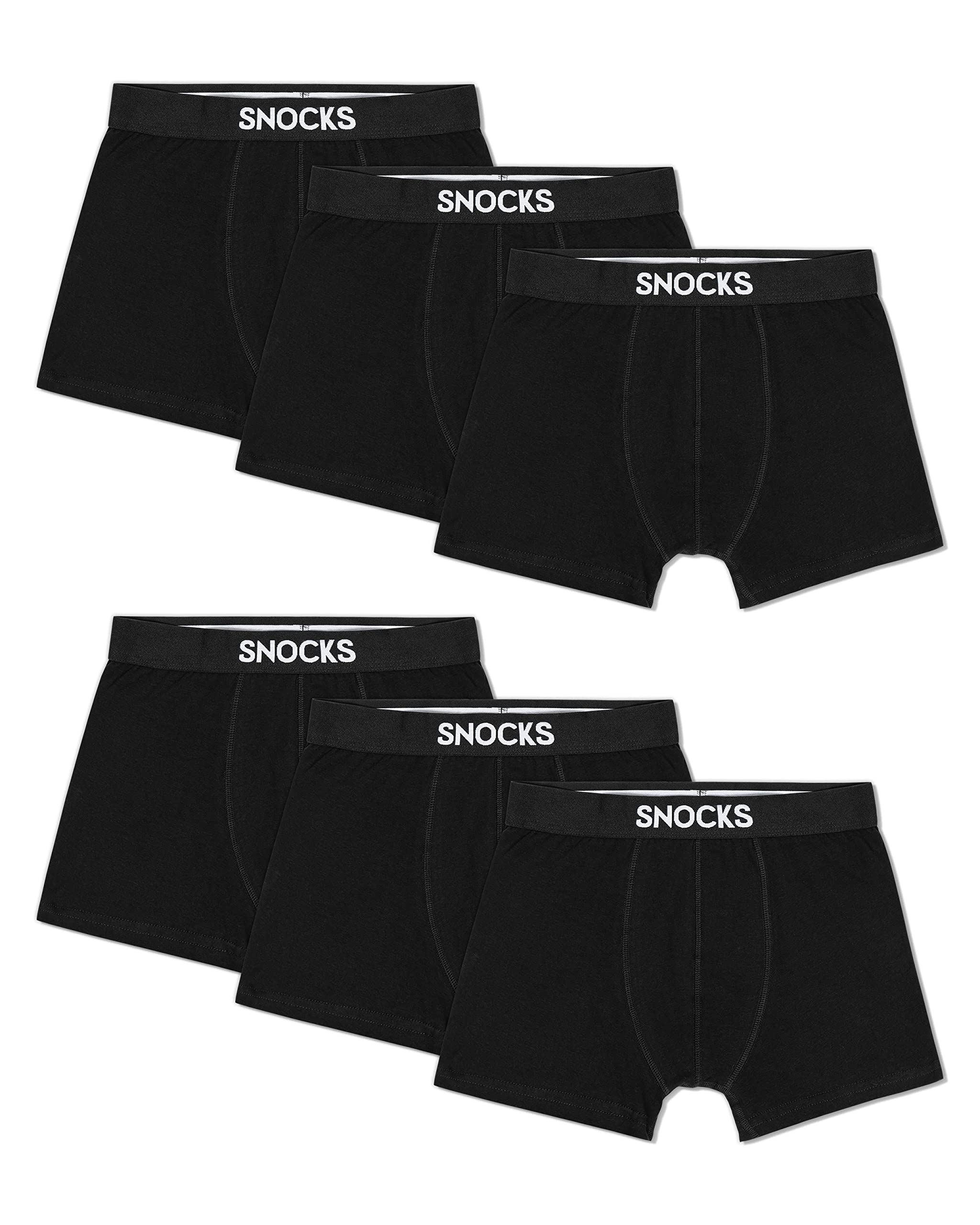 Snocks Boxer Uomo – Pacco Da 6 In Cotone Bio Elasticizzato, Senza Etichette, Taglie S-4XL