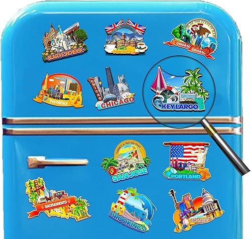 Miniatura 4 de Key Largo Florida USA imán de nevera imán de madera 3D hitos de viaje coleccionables recuerdos decoración hecha a mano -2691