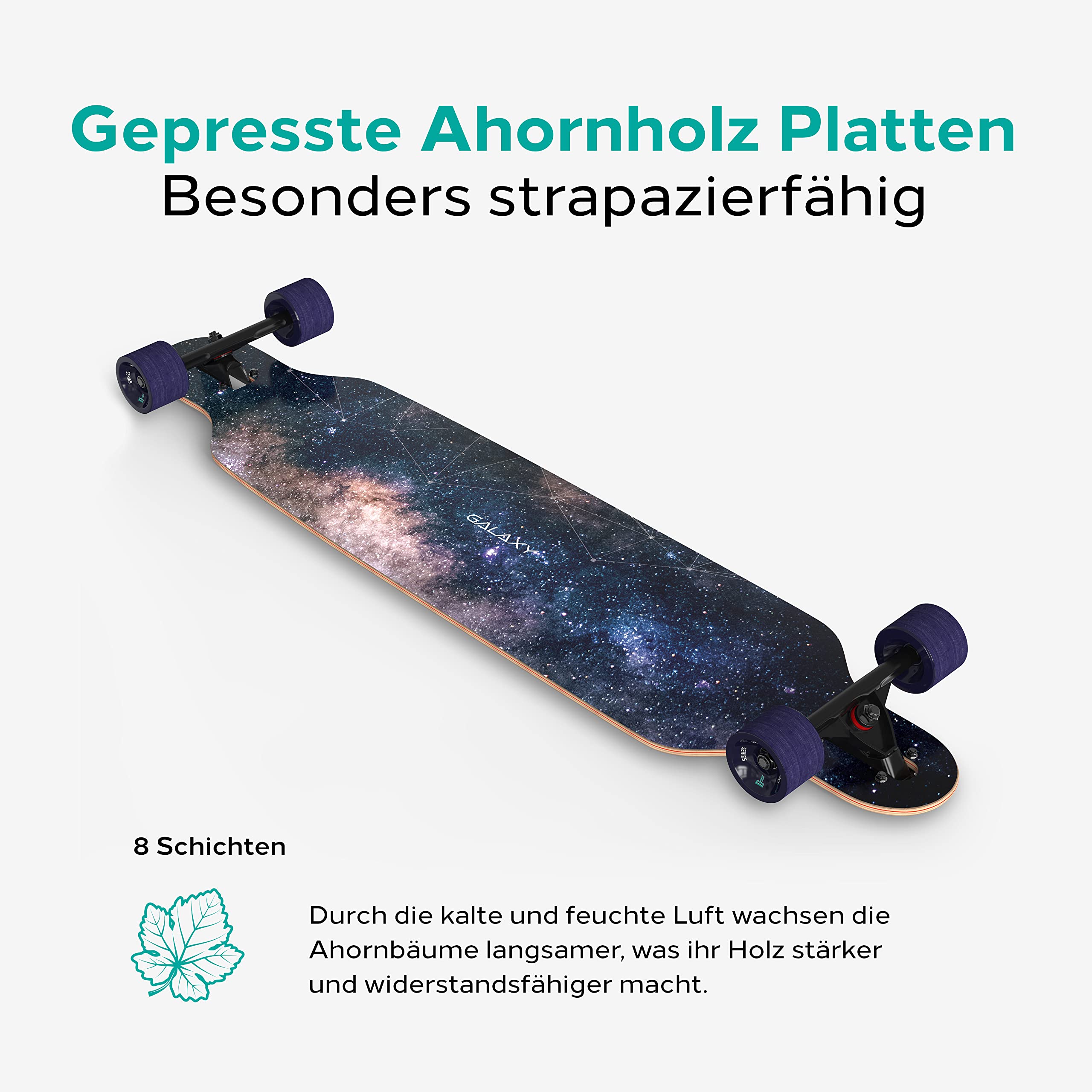 Longboard [Sommer-Angebot] - Longboard Erwachsene und Jugendliche - Optimiert bis ins kleinste Detail für unvergessliche Abenteuer auf dem Long Board