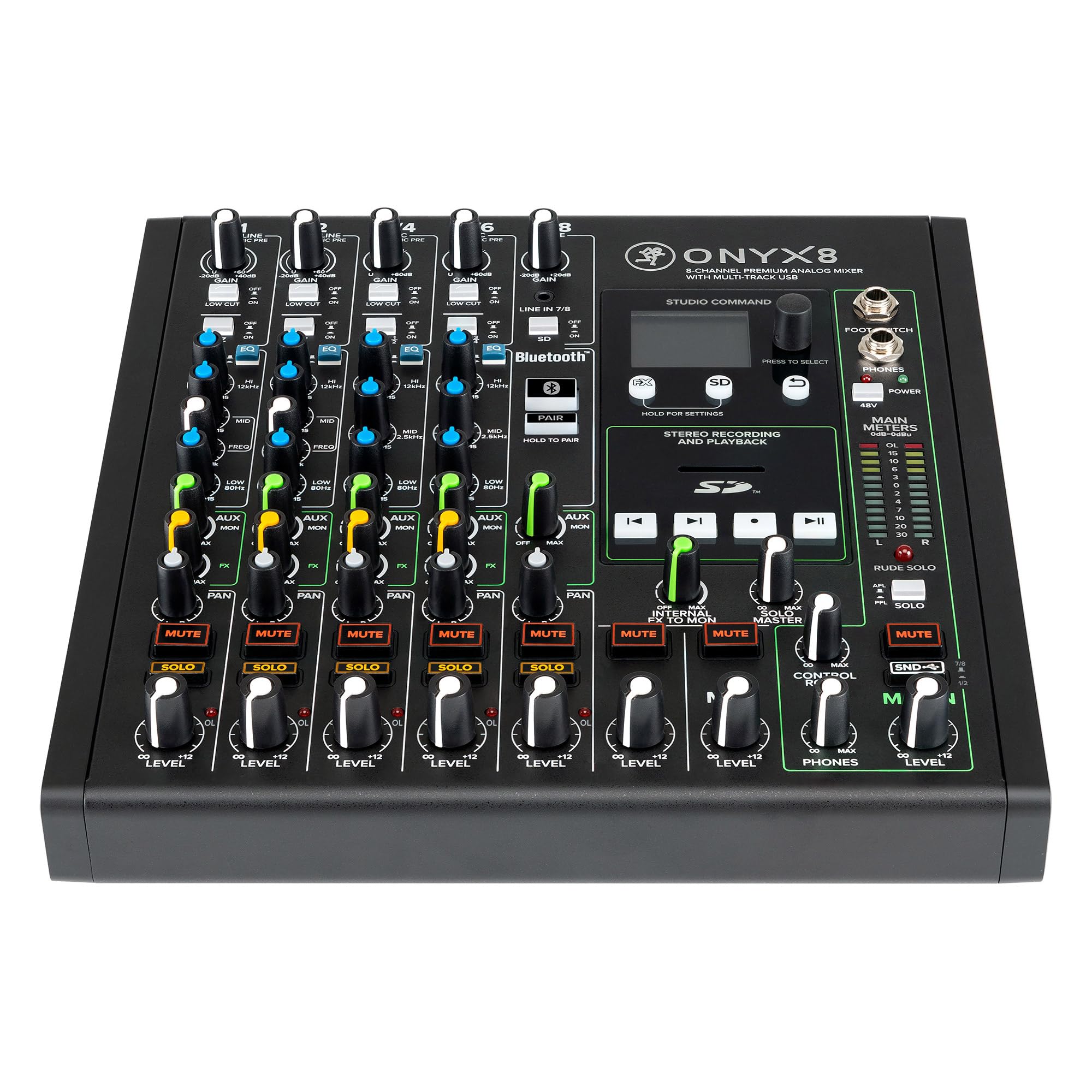 Mackie Onyx8 - Mezclador analógico premium de 8 canales con USB multipista