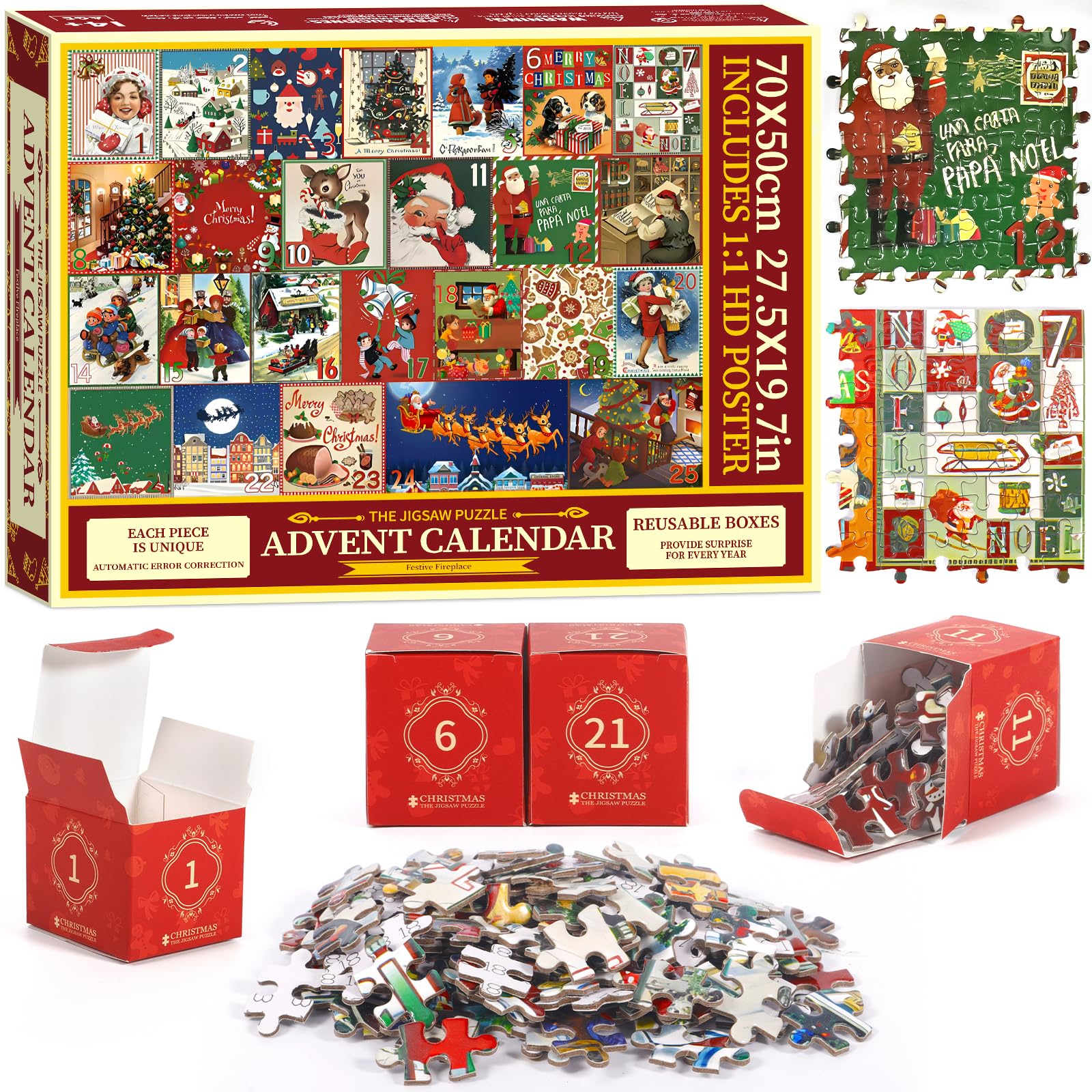 Ravensburger - Calendario Avvento Puzzle | Calendario Avvento Puzzle 2025 24x54 Pezzi