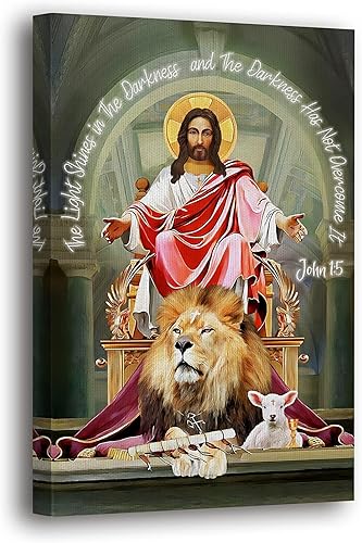 Decoración de pared de Jesús de SpiritualHands, pósters de pared cristianos con cruz, arte de pared religioso de Lord Judah, oración bíblica