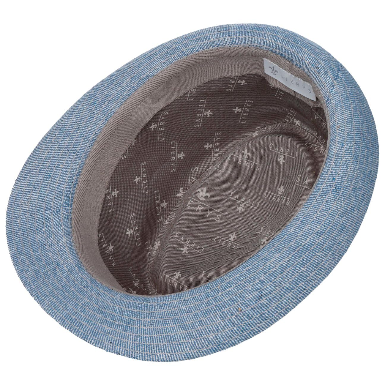 Lierys Chapeau Payato New Denim Trilby Femme/Homme - Made in Italy D'Ete en Tissu de Soleil avec Doublure Ete Printemps-ete