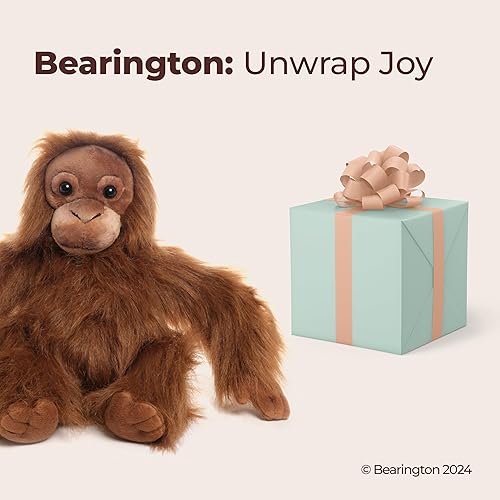 Vista 5 de Bearington Ranga Mono de peluche – Animal de peluche de orangután premium de 15 pulgadas con piel suave y detalles realistas para un divertido