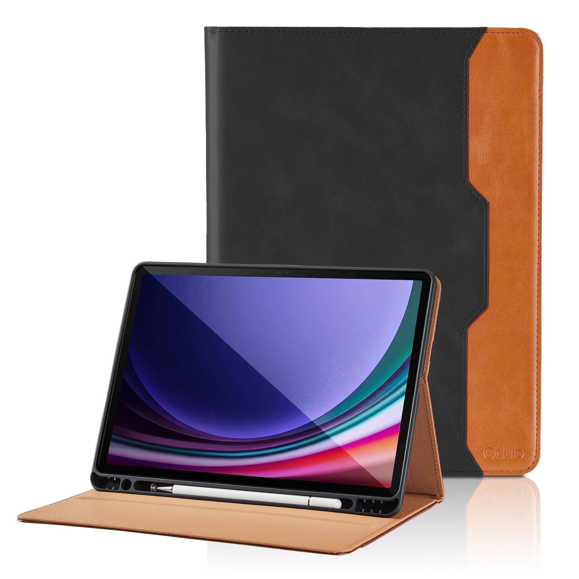 Case for Samsung Galaxy Tab S10 Lite/ S10 FE/ S9 FE 10.9 Inch/ S9 11 Inch, PU Leather Folio Case with S Pen Holder and Pocket, Auto Wake/Sleep Smart