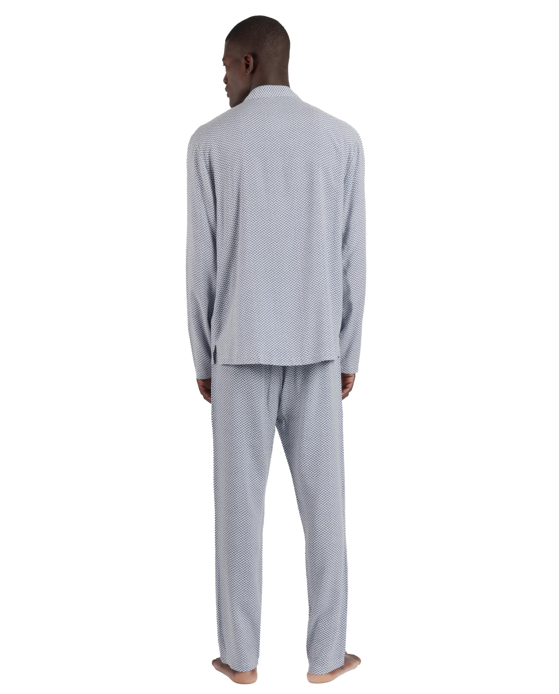 ADMAS Classic Pijama Hombre Verano Punto – Pijama Abierto Manga Larga Hombre – pantalón Largo con Cinturilla Ajustable, 100% Viscosa, Tejido Suave al Tacto, Azul Talla XXL