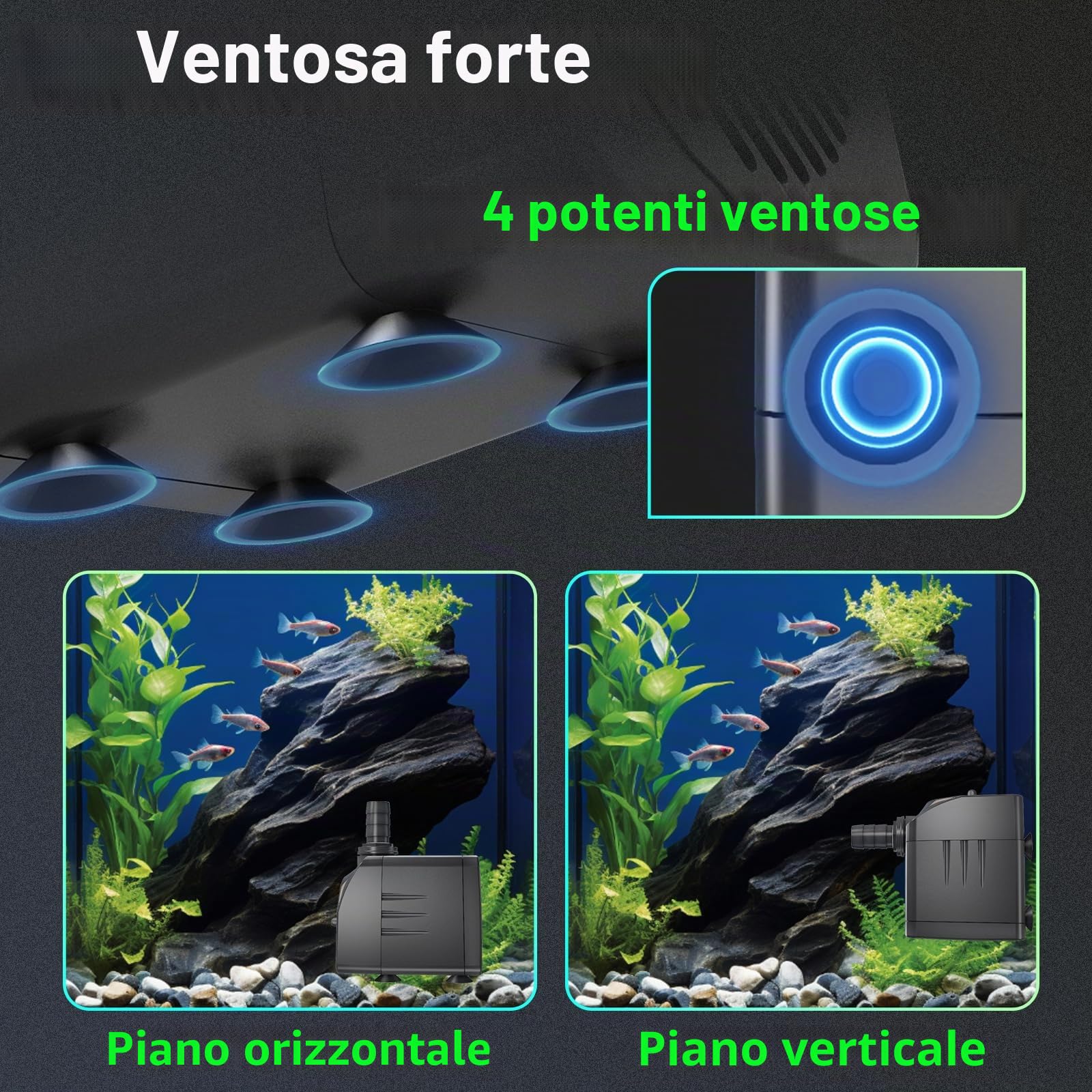 Pompa per fontana, 10 W, 600 l/h, con cavo extra lungo da 3m Protezione contro il surriscaldamento, funzione ultra silenziosa, per fontane, sistemi idroponici, pompa sommergibile