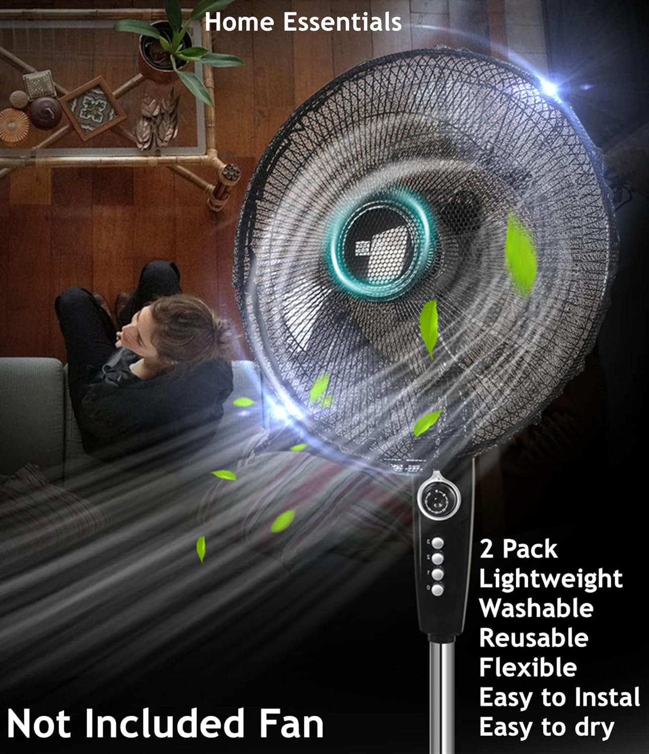 Dustproof Waterproof Fan Cover and Net Mesh Cover Bundle for 20" Pedestal Fan or 20 inch Oscillating Wall Mounted Fans