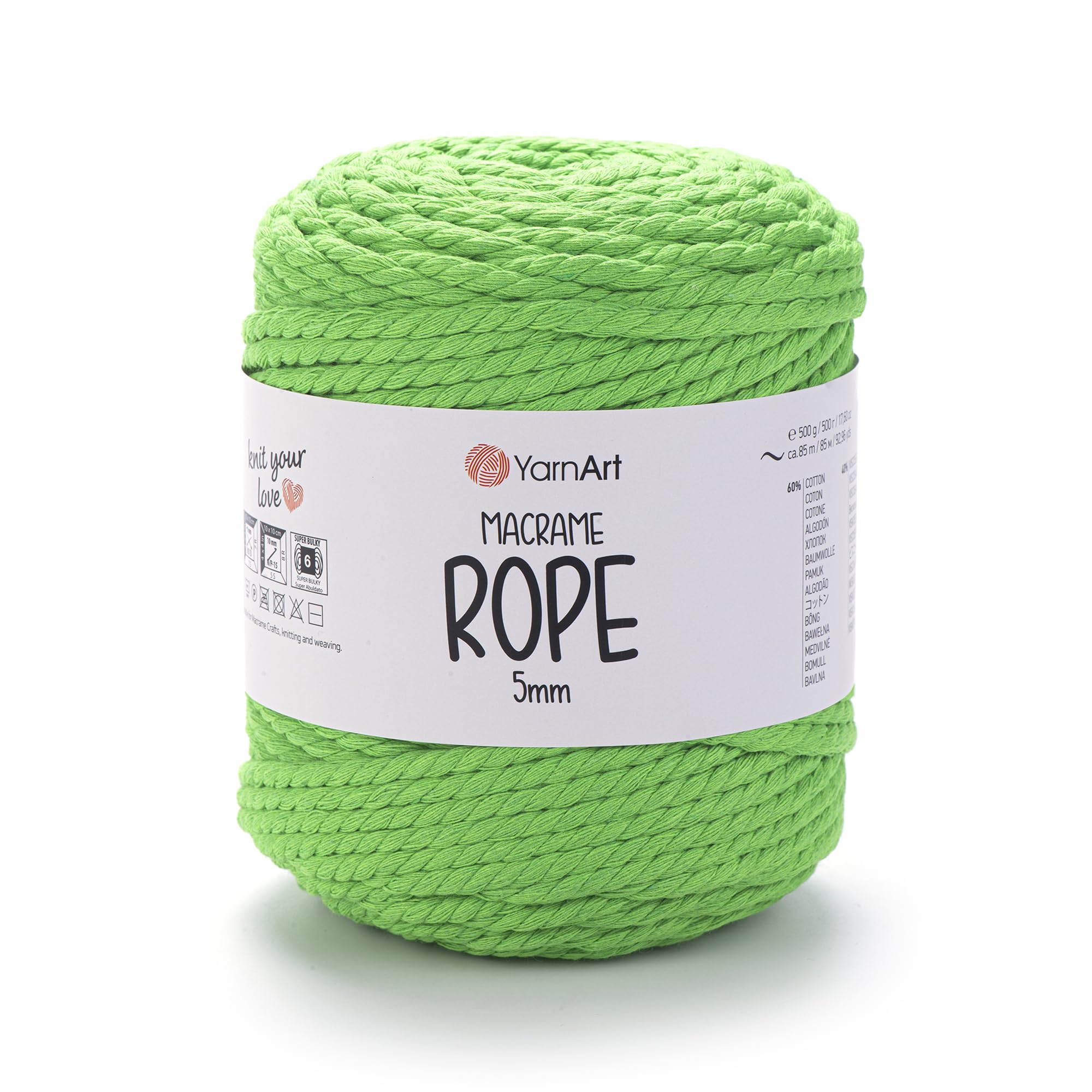 YarnArt El Örgü İpi MACRAME ROPE 5 MM, 802, 2x500 gr
