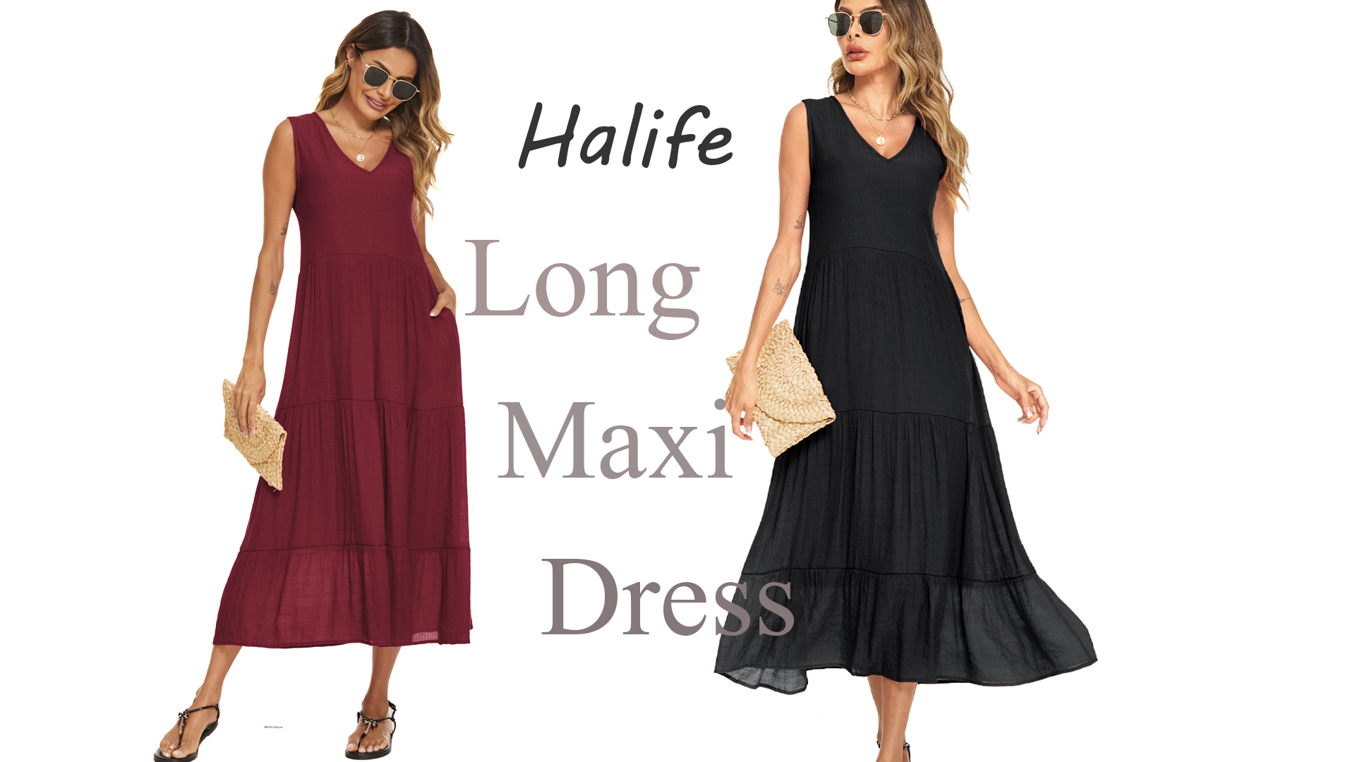 a line dresses sleeveless on Amazon Live