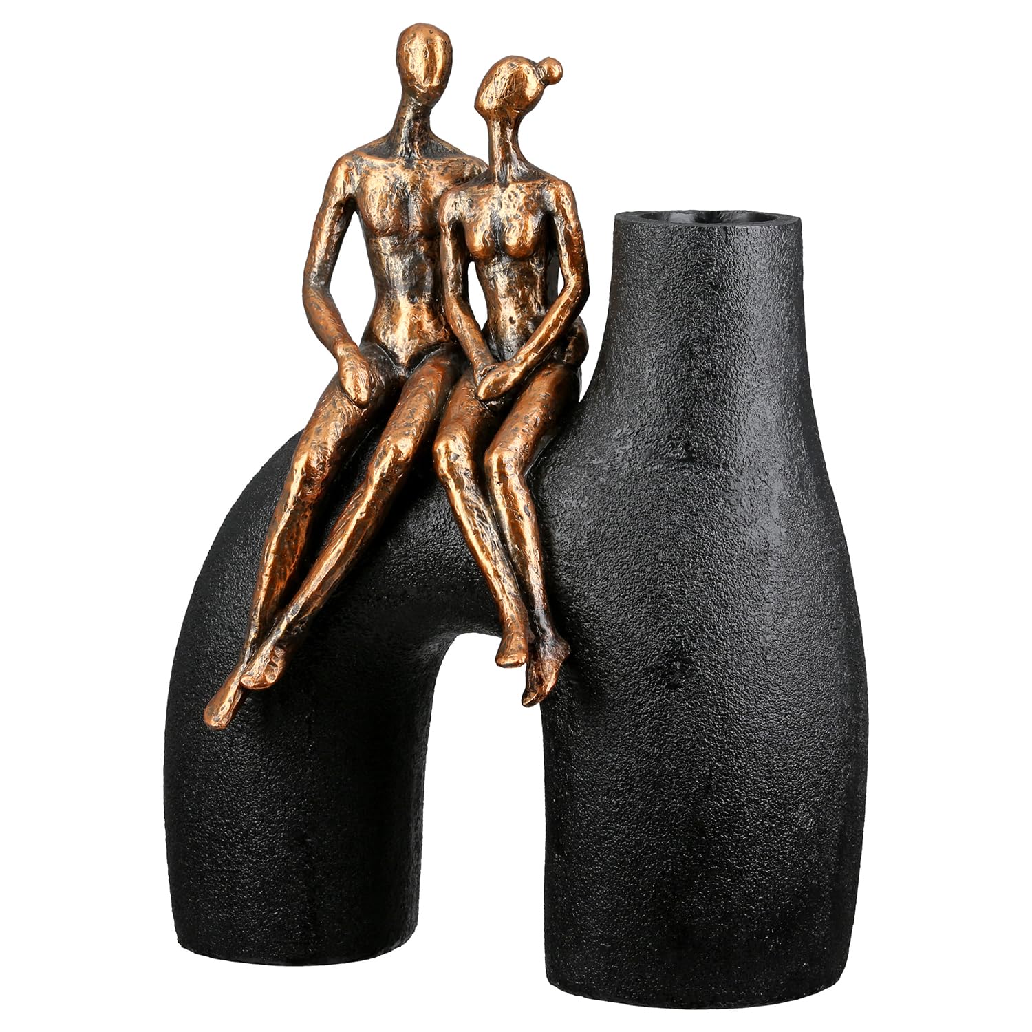 Vase en résine Casablanca noir style couple amoureux pour décoration de salon