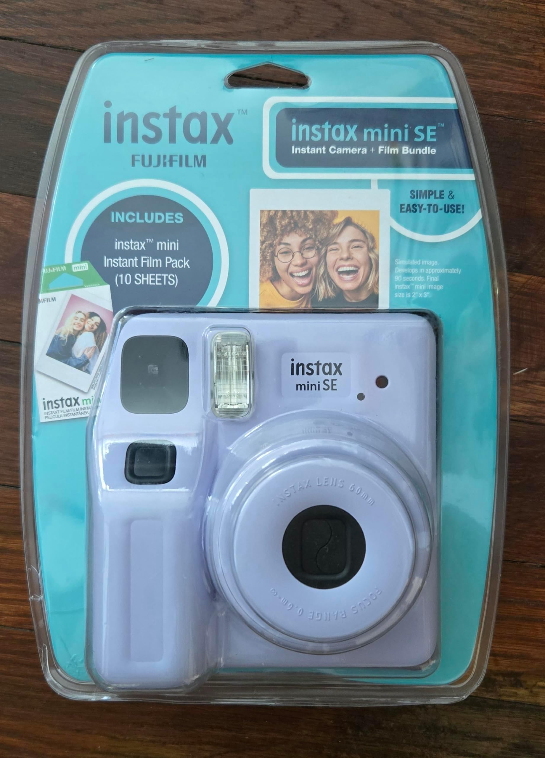 Instax Mini SE Instant Camera with Bonus 10 Pack Mini Film, Lavender (Value Pack)