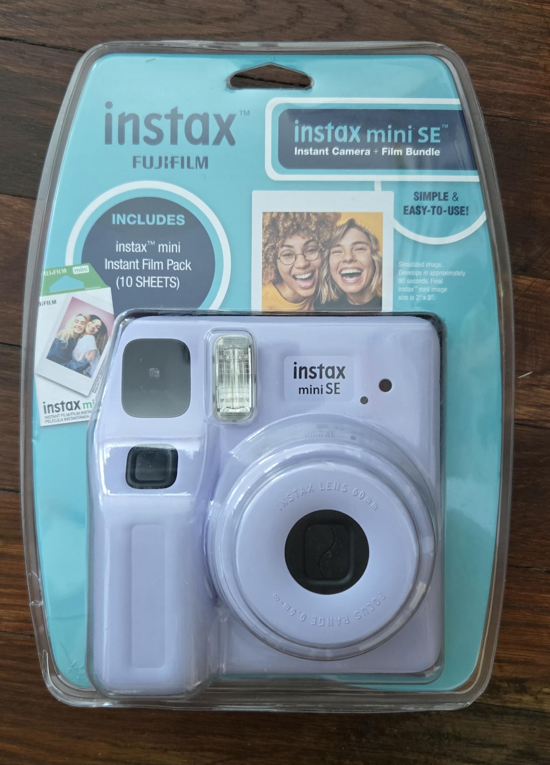 Instax Mini SE Instant Camera with Bonus 10 Pack Mini Film, Lavender (Value Pack)