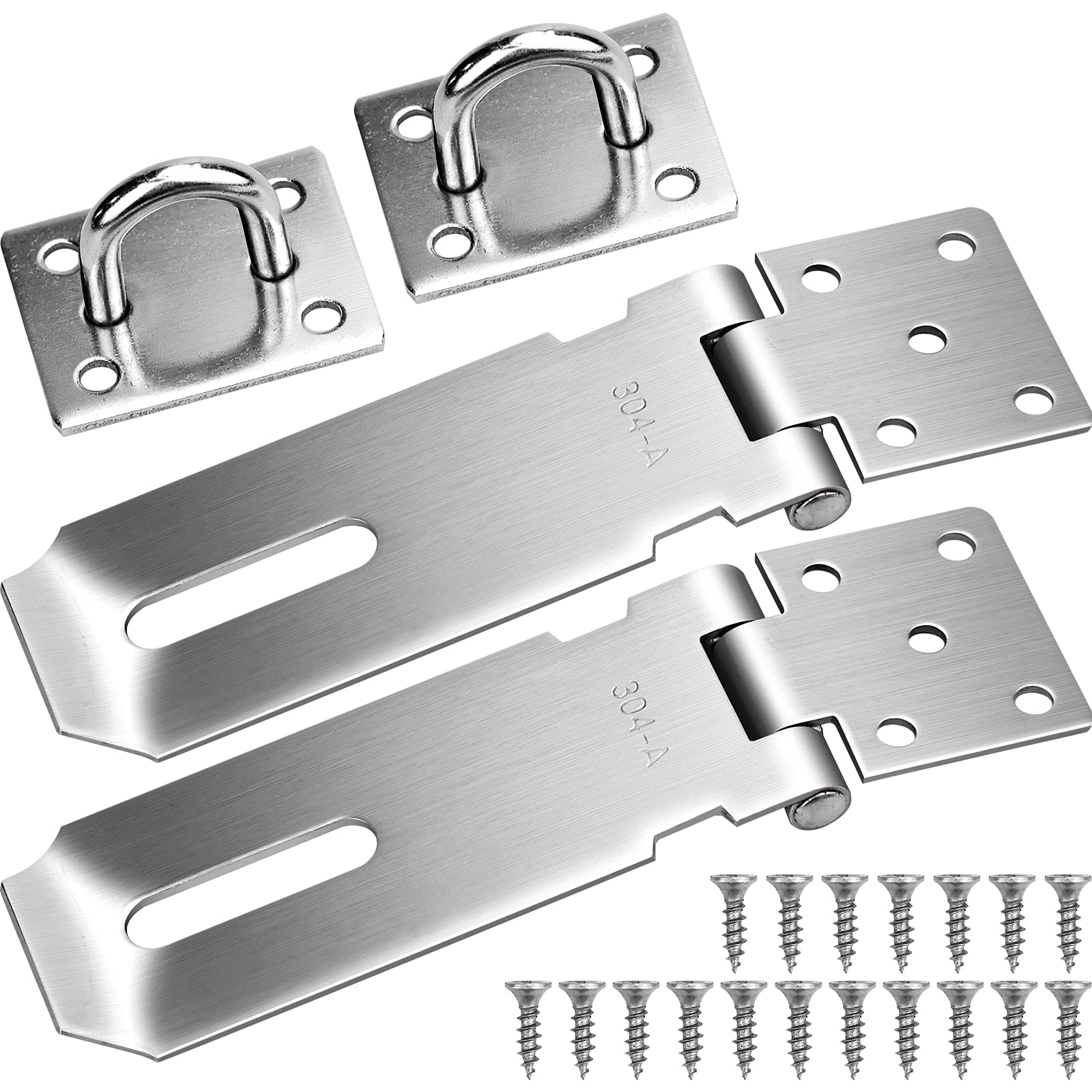 Buy 2 Pcs Stainless Steel Padlock 4 Inch Hasp Heavy Duty Hasp and Ste