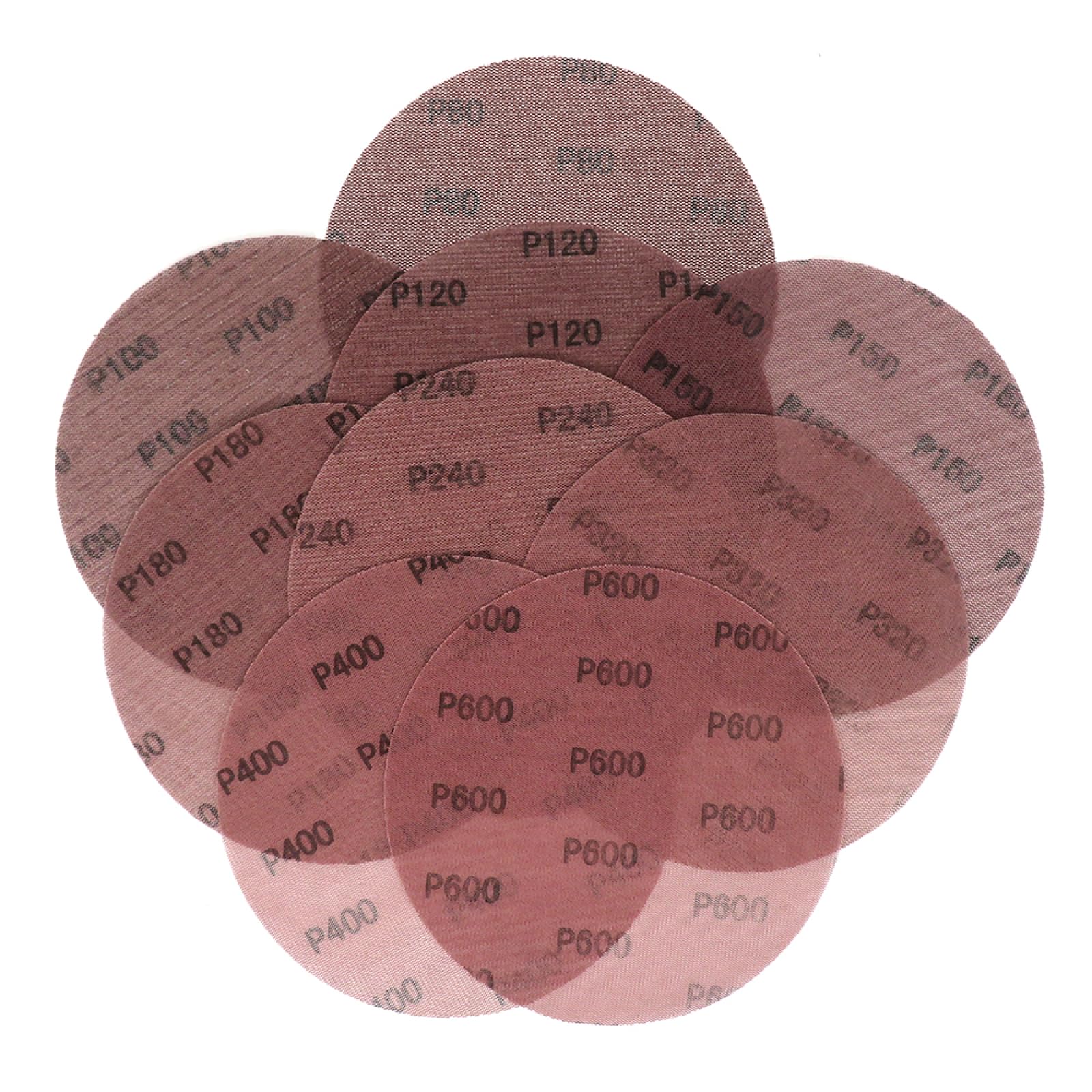 Siatkowe tarcze szlifierskie z haczykami i pętelka 10 szt. 9 cali 220 mm siatka ścierna rzep papier ścierny bezpyłowe tarcze ścierne antyblokujący papier ścierny do szlifowania na sucho P80 do 600(Gri