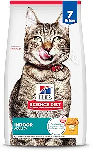Hill's Science Diet Indoor, Senior Adult 7+, Easy Litter Box Cleanup, Dry Cat Food, Chicken Recipe, 7 lb Bag