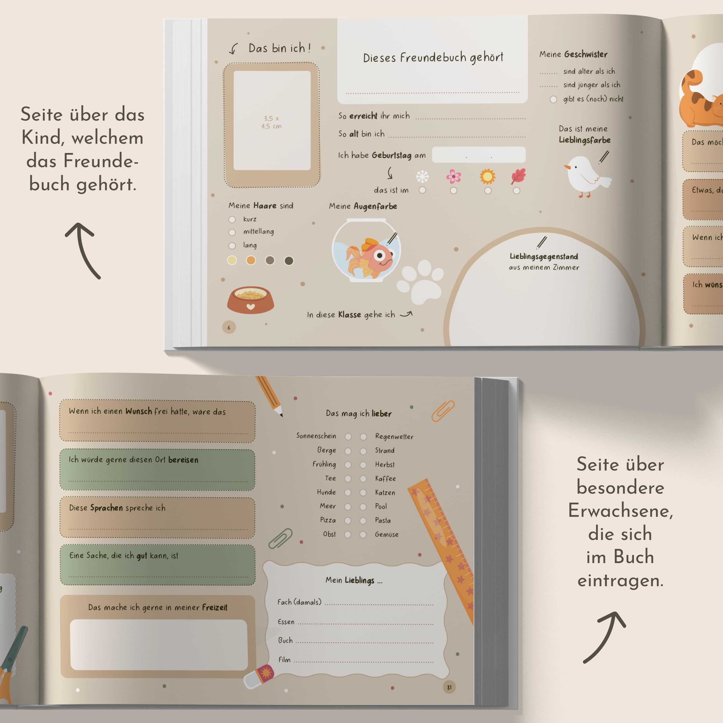 Sophies Kartenwelt Il mio libro dell'amicizia – Libro degli amici scuola elementare – Idea regalo per l'inizio della scuola e ragazzi – Libro degli amici scuola ragazzi ragazze