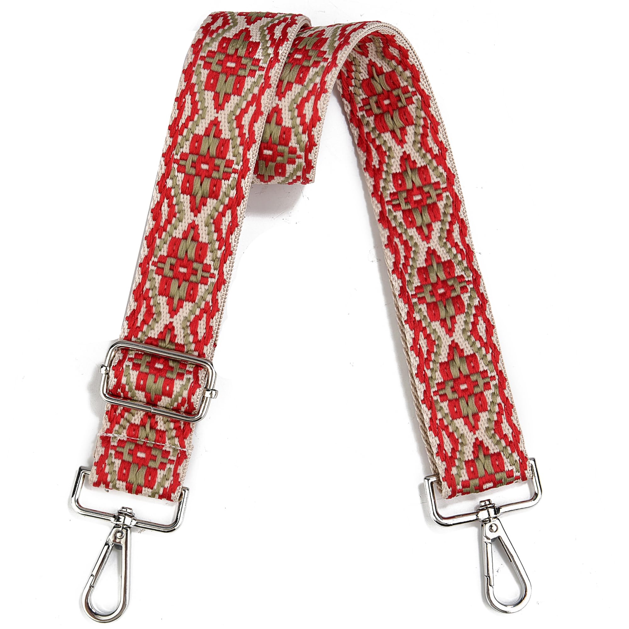 Wide Purse Strap Adjustable Replacement Crossbody Bag Strap Silver Hardware Shoulder Straps