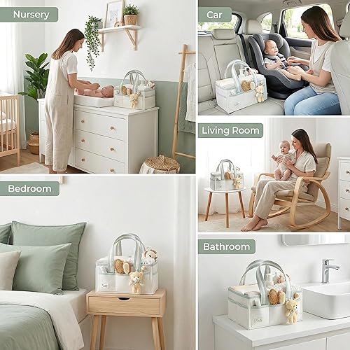 Miniatura 3 de Organizador de Pañales PeraBella XL con Asa, Bolsa de Regalo para Baby Shower, Artículos Imprescindibles para Registro de Búsqueda, Organizador de