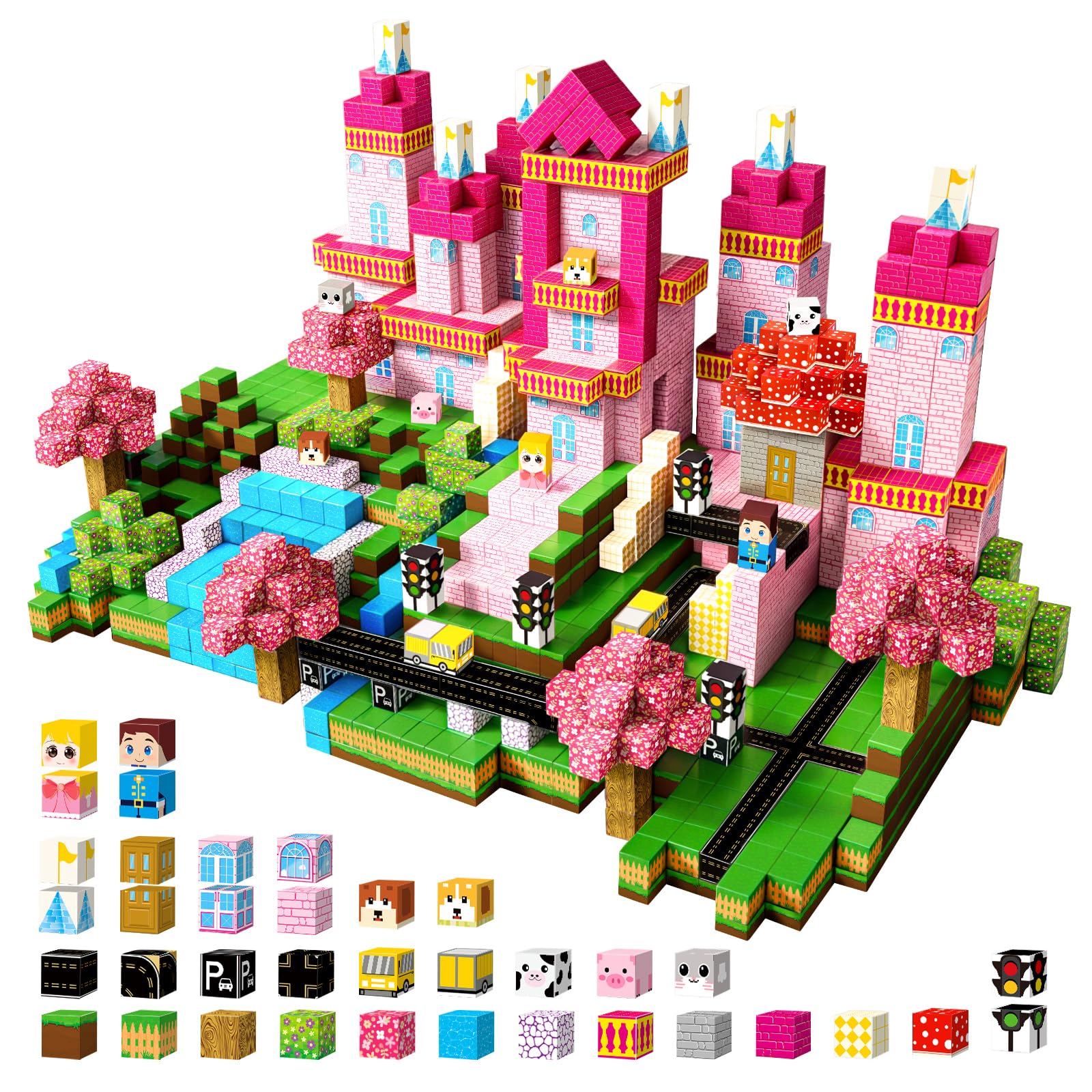 150 PCS Magnetic Building Blocks,STEM Magnetic Blocks for Kids Ages 3-12
