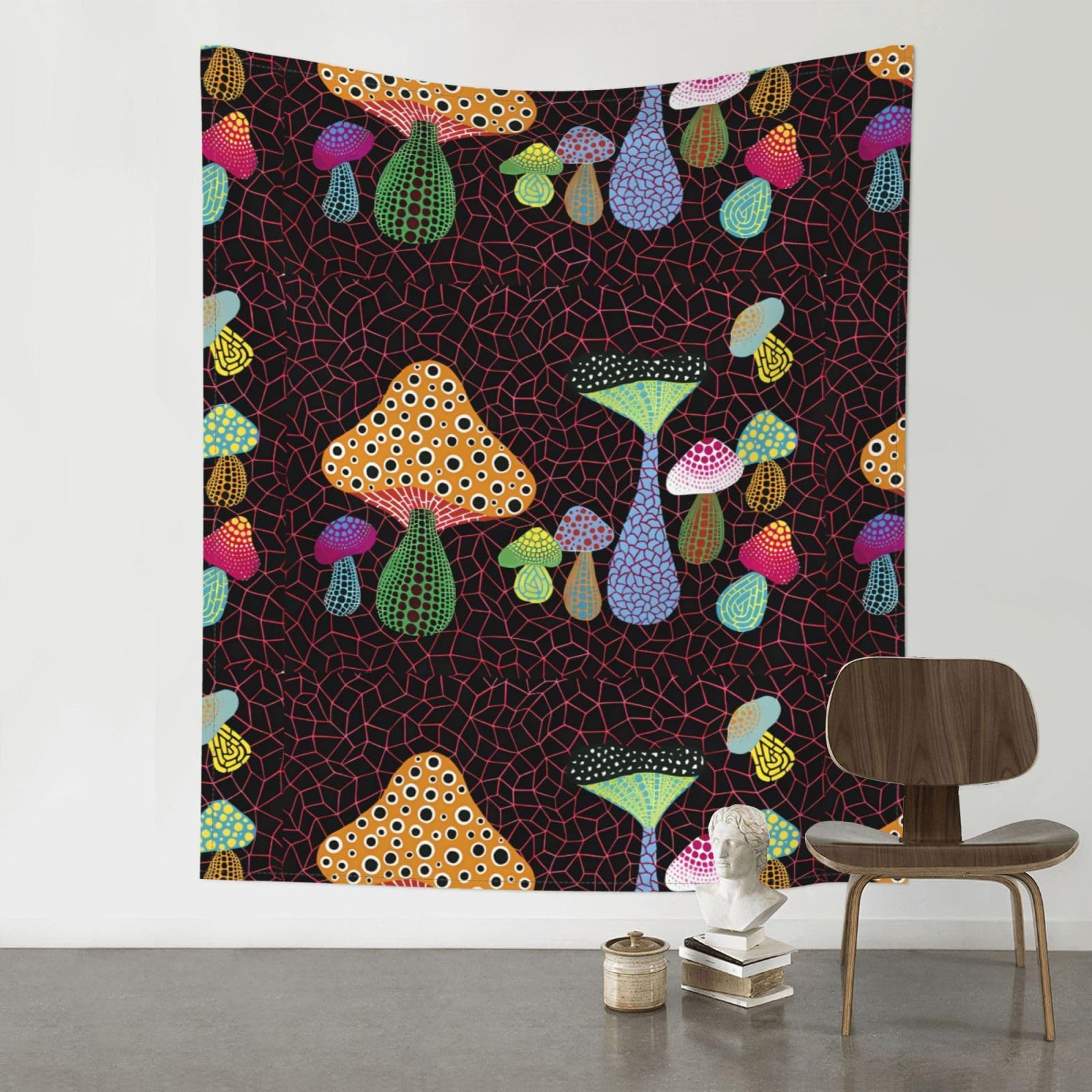 YYHWHJDE Mushroom Prints 60x51in Wall Tapestry – High-Grade Polyester Throw for Dorm, Beach & Home Decor