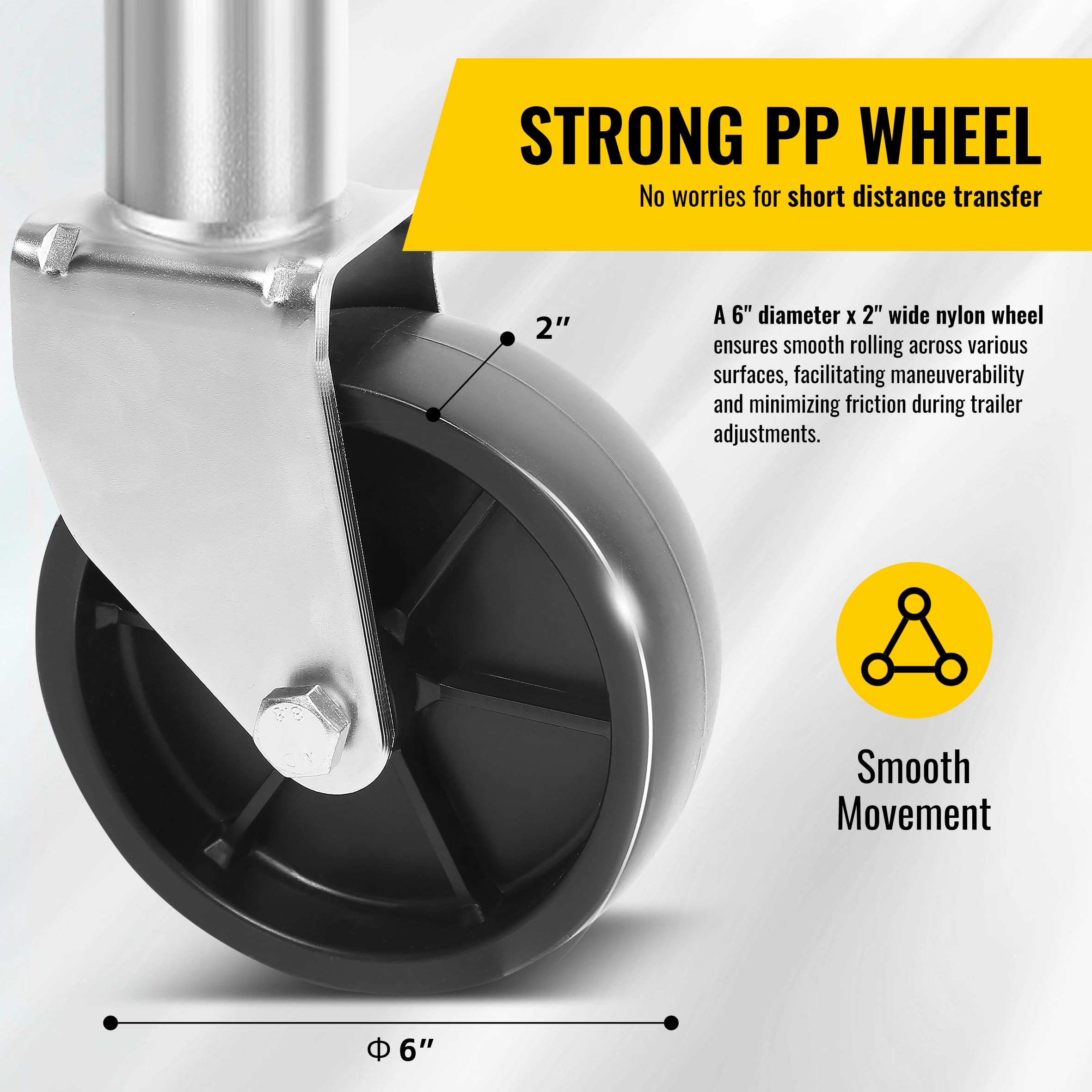 MaxxHaul 70148 25,4 cm Lift Swing Posteriore Trailer Jack con Single Wheel – 1000 lb. capacità