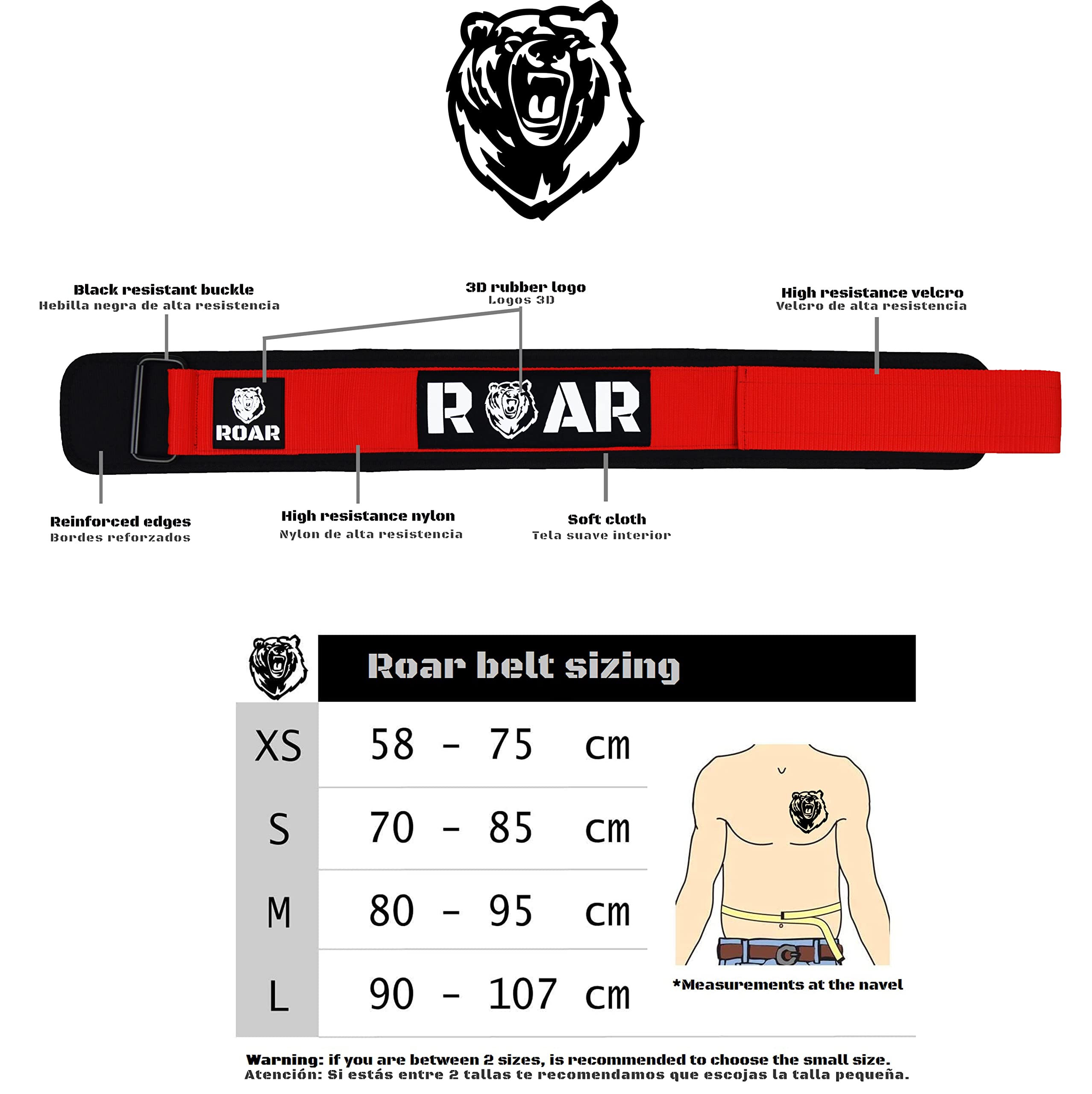 Roar® Weight Lifting Belt, Gym Belt, Powerlifting Belt, Lift Weight Belt, Deadlift Belt, Squat Belt, Lifting Belt Men - Image 4