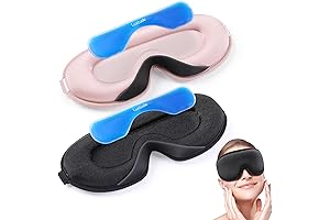 Luxtude Upgraded 3D Contoured Cold Sleep Mask for Eye Relief and Restful Nights