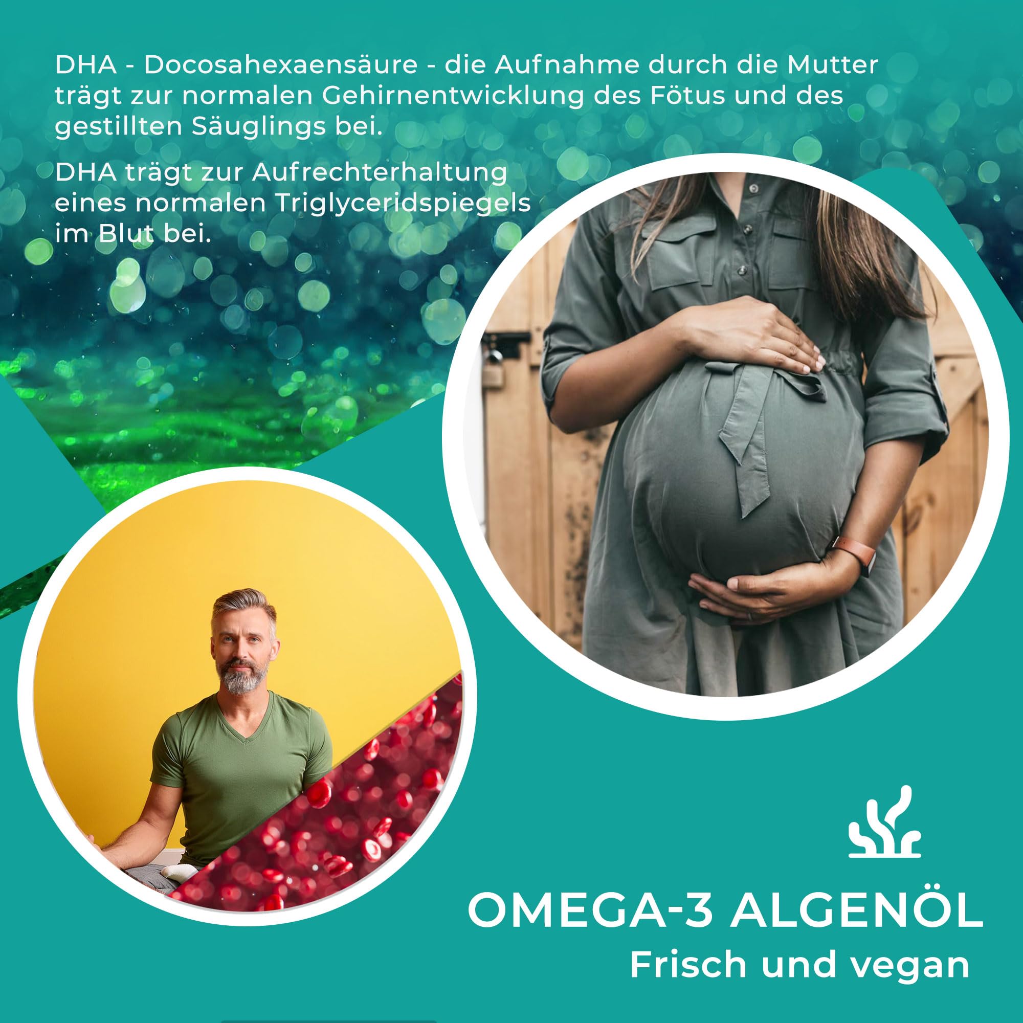 EnergyBalance Ovega3 Algae DHA – Veganes Omega 3 aus Algenöl – 180 VegeCaps mit 250 mg DHA – Pflanzliche Alternative zu Fischöl – Ohne Gelatine, Vegan, Glutenfrei