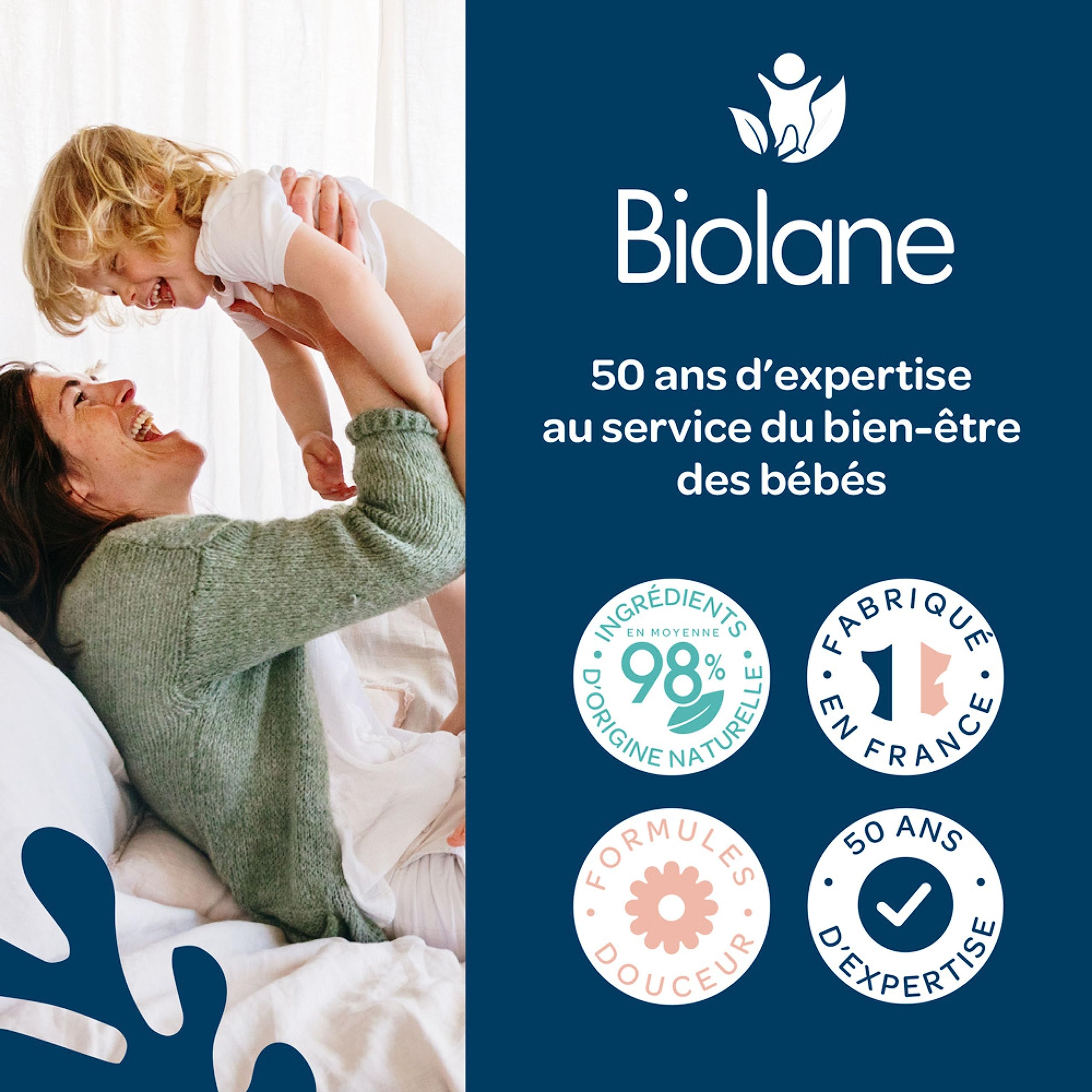 BIOLANE - Liniment Bio oléo-calcaire Bébé - Nettoyant sans rinçage – 99% Origine naturelle – Peaux Sensibles - Nettoie et protège le siège du bébé – 500ml – Fabriqué en France