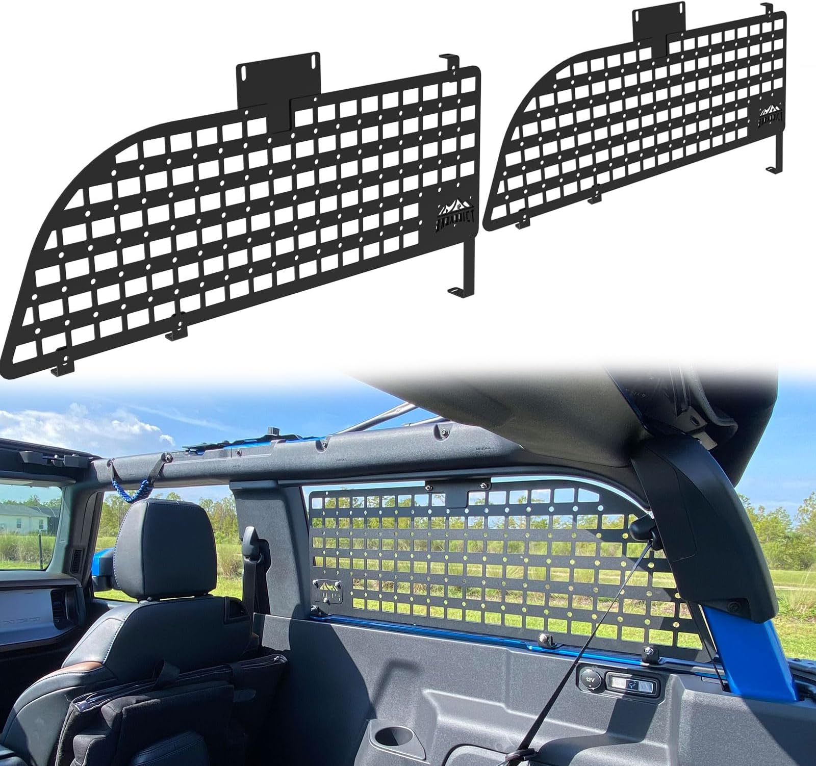 Rear Window Molle Panel Modular Storage Panel System fit for 2021-2025 Bronco 2 Door