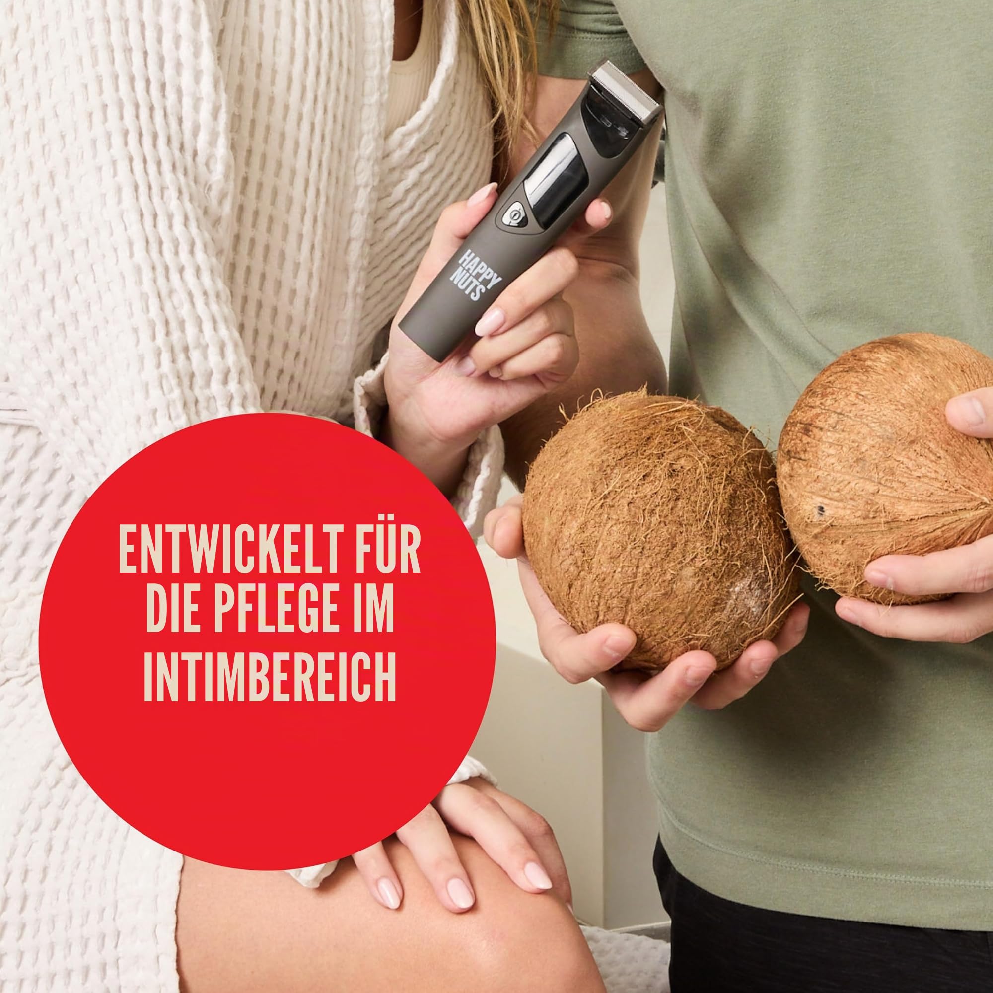 HAPPY NUTS The Ballber PRO Elektrischer Körperhaarschneider für Männer – Herren-Körperpflegeset für Privatpersonen – IPX7 wasserdichter Rasierer für schwer erreichbare Stellen (Ballber Pro)