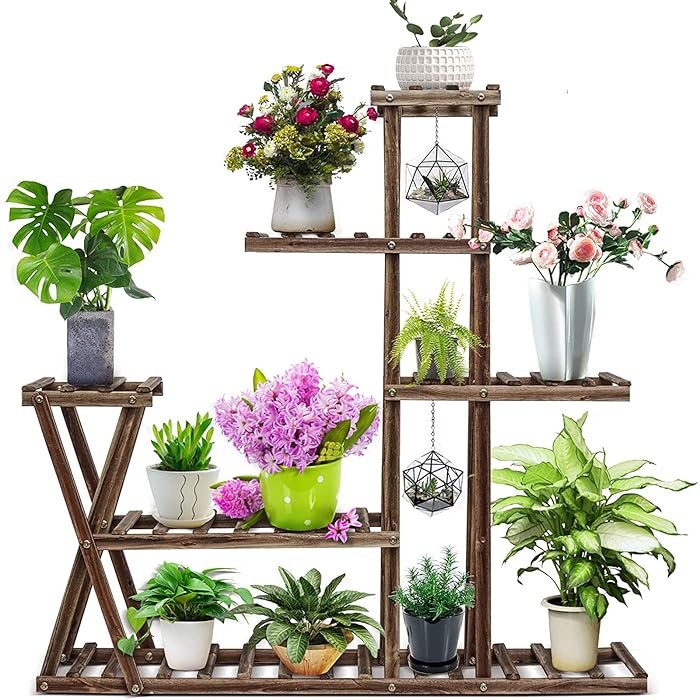 Buy Plant Stand Indoor Outdoor,Wooden Plant Shelf for Multiple Plants