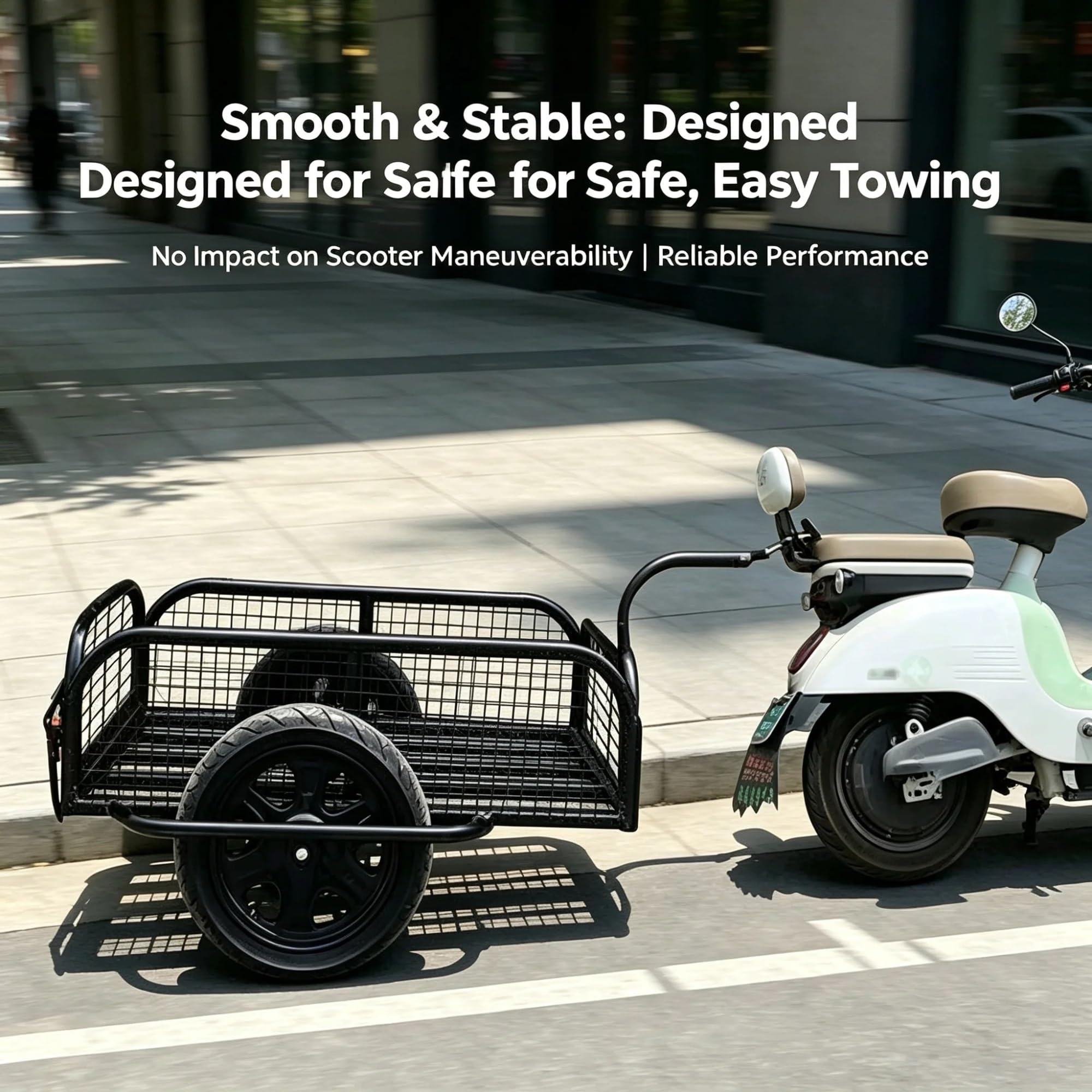 Remorque Cargo Monoroue Tout‑Terrain pour Vélo Électrique, Panier Arrière Lourd avec Suspension à Ressort