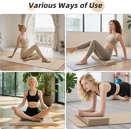 Miniatura 7 de Tapete de yoga plegable, 74 pulgadas de largo x 32 pulgadas de ancho x 13 pulgadas de grosor, tapete de ejercicio plegable, tapete de pilates ancho