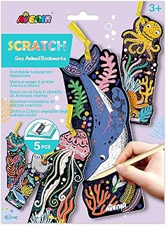 شماعات تزيين الباب بتصميم حيوانات يمكن صناعتها عن طريق خدش الورق والكشف عن التصميمات والألوان لخمسة أبواب، للأعمار من 3 إلى 12 سنة