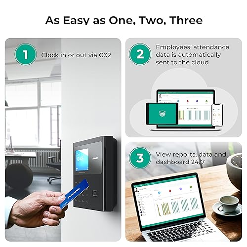 Miniatura 2 de ANVIZ Reloj de tiempo  Máquina de asistencia de tiempo CX2 Lite para empleados pequeñas empresas  RFID + perforación de pin en uno, hasta 500