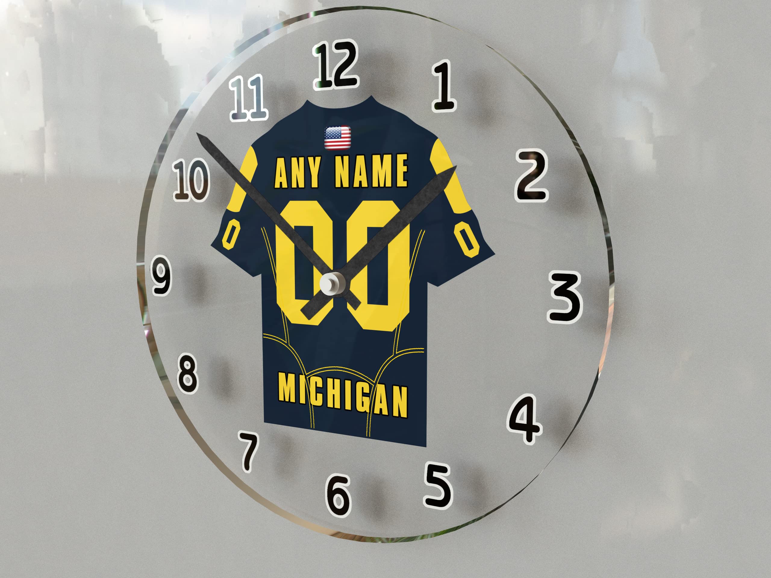 FanPlastic College Football - Personalized Football Wall Clocks - Any Name, Any Number, Any Team !!