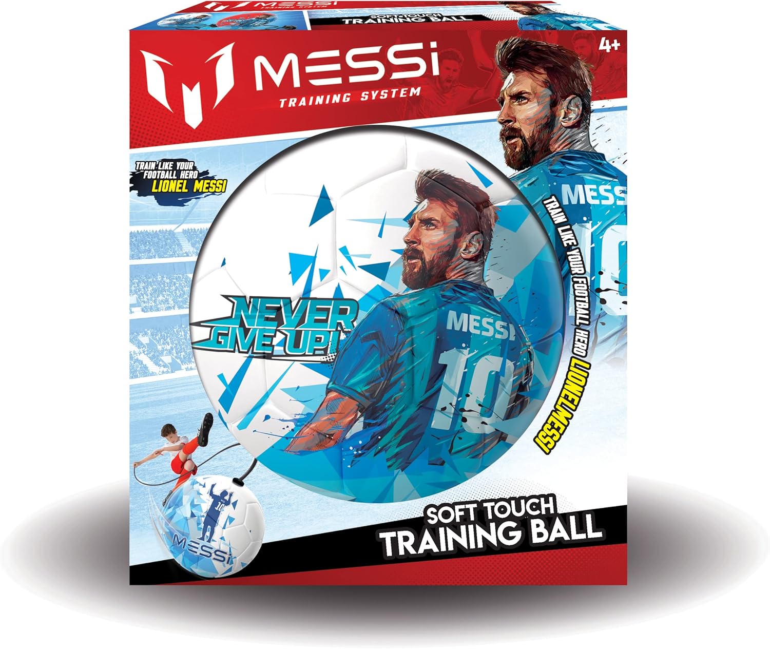 Outdoor MET40100 Messi Soft Touch Training Ball-Size 2 / Never Give Up-White, Multi Colour