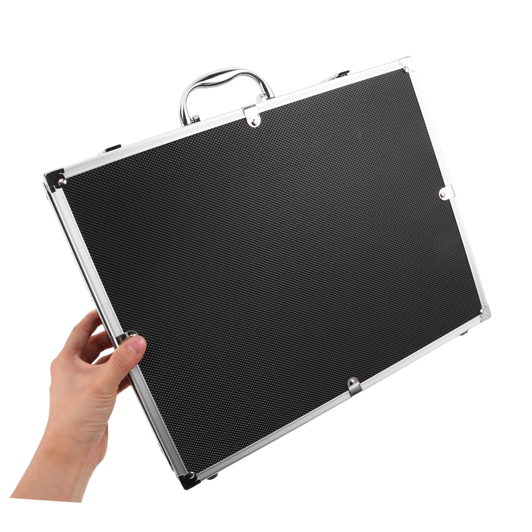 Cabilock Estuche Metálico con Interior de Espuma Absorbente para Micrófonos de Aluminio Mecanismo Seguro de Cierre y Asa para Eventos al Aire Libre